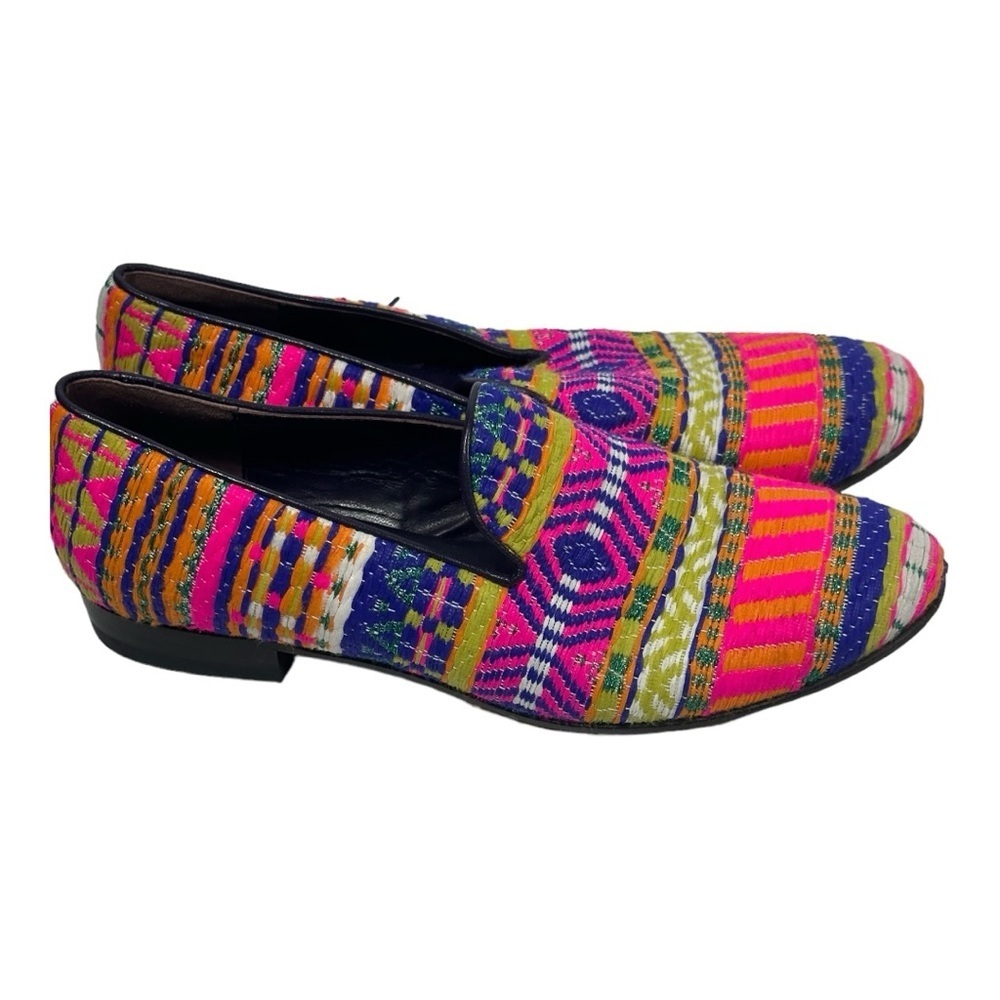 Cecilia Bringheli CB Made in Italy Embroidered Loafer Flats Shoe Colorful US 7.5 - Picture 5 of 9